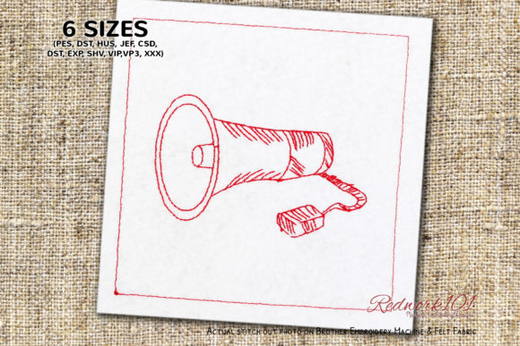 A Megaphone Embroidery Design for Music Lovers