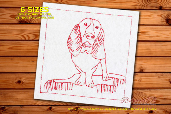 Adorable Basset Hound Puppy Embroidery Design Review