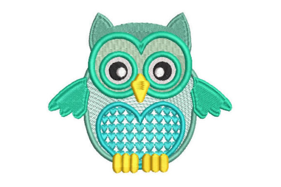 Charming Cute Owl Heart for Embroidery Projects