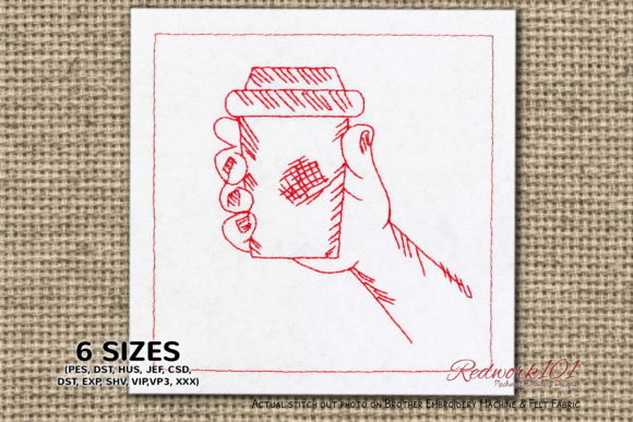Embroidery Designer Review: Coffee Cup in Hand