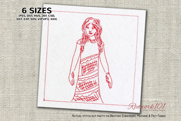 Evaluating the Girl Flaunting Dress Embroidery Design