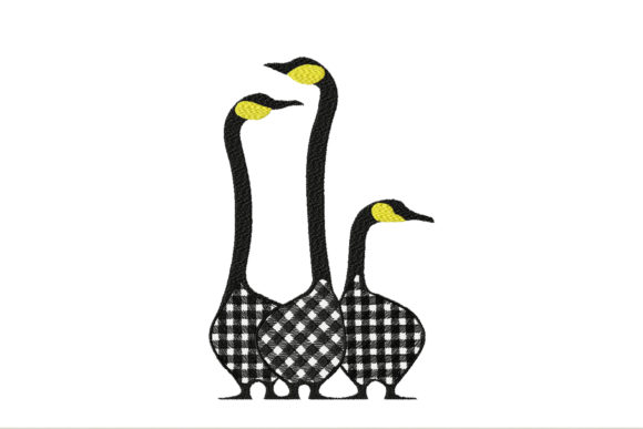 Farm Black and White Geese Embroidery Design Review