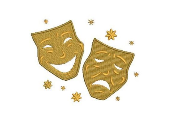Golden Theater Masks Embroidery: A Professional Design Review