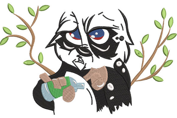 Panda and Trees: A Charming Embroidery Design