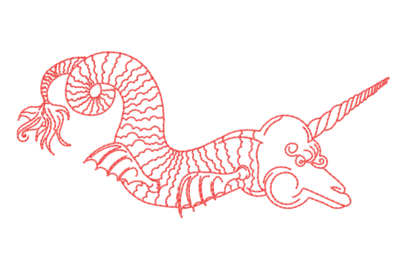 Renaissance Style Sea Monster Embroidery