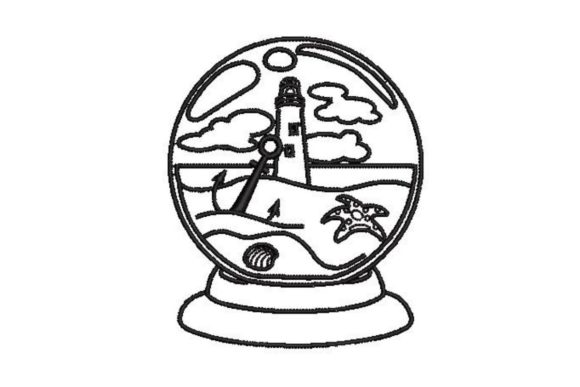 Seaside Snowglobe Embroidery: A Design Review for Business Use