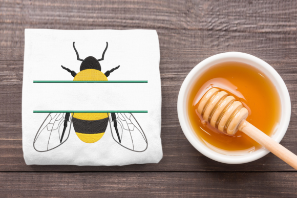 The Realistic Bee Split Embroidery Design