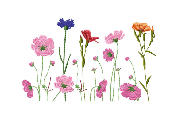 Wildflower Borders for Holiday Embroidery Projects